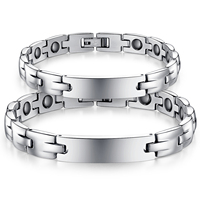 Bracelet magnétique personnalisé de couple pression artérielle santé Bracelet magnétique en acier inoxydable Bijoux pour couple