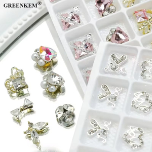 20 grilles forme mixte Zircon ongles strass 3D luxe pile diamant amour papillon Nail Art décorations ongles breloques - Product Image 2