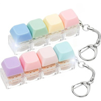Mini Mechanical Keyboard Toy Keychain Portable Clicker Stress Relief Sensory Toy for Anxiety Office Decompression Pocket Gadget