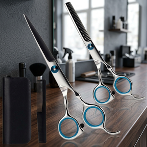 Ciseaux de coiffure professionnels en acier inoxydable à manche long droit, économiques, pour barbier et esthétique, ciseaux à effiler affûtés - Product Image 4