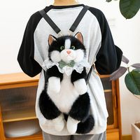 Sac à dos en peluche chat en coton sonore, 31-50 cm, unisexe, style Instagram, cadeau tendance pour les plus de 14 ans