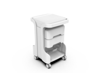 Chariot mobile en plastique moulé par injection ABS sur mesure, pour dispositifs médicaux et esthétiques, fabrication directe usine, moule privé, pour salons et cliniques