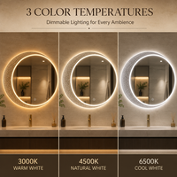 Miroir de salle de bain LED en forme de croissant de lune avec interrupteur tactile, résistant à l'eau, à fixation murale pour hôtel et décoration intérieure