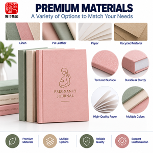 Custom OEM Hardcover Pregnancy Journal Printing Manufacturer with <b>Linen</b> Textured Cover Gold Foil Stamping for Expecting Mothers - Product Image 4