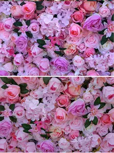 3D/5D कृत्रिम रेशम फूल दीवार घटना पार्टी शादी की सजावट के लिए गुलाबी बैंगनी कपड़े Florable तक लुढ़का फूल दीवार पृष्ठभूमि