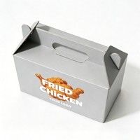 Boîte en carton alimentaire personnalisée de qualité alimentaire, boîte d'emballage biodégradable pour poulet frit à emporter, boîte en carton écologique avec poignée