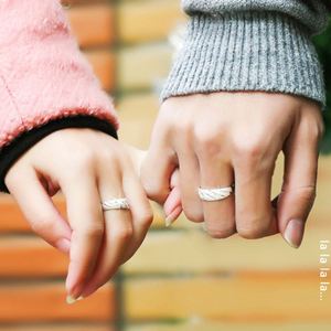 Fashion <b>Silver</b> Shiny Couple <b>Rings</b> for Women <b>Men</b> Wedding Party Temperament Jewelry - Product Image 4