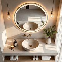Espejo de Baño Moderno Inteligente con LED IP44 para Hotel, Antivaho, Luz Ajustable de 3 Colores, Espejo de Maquillaje Retroiluminado de Pared con Pantalla Táctil