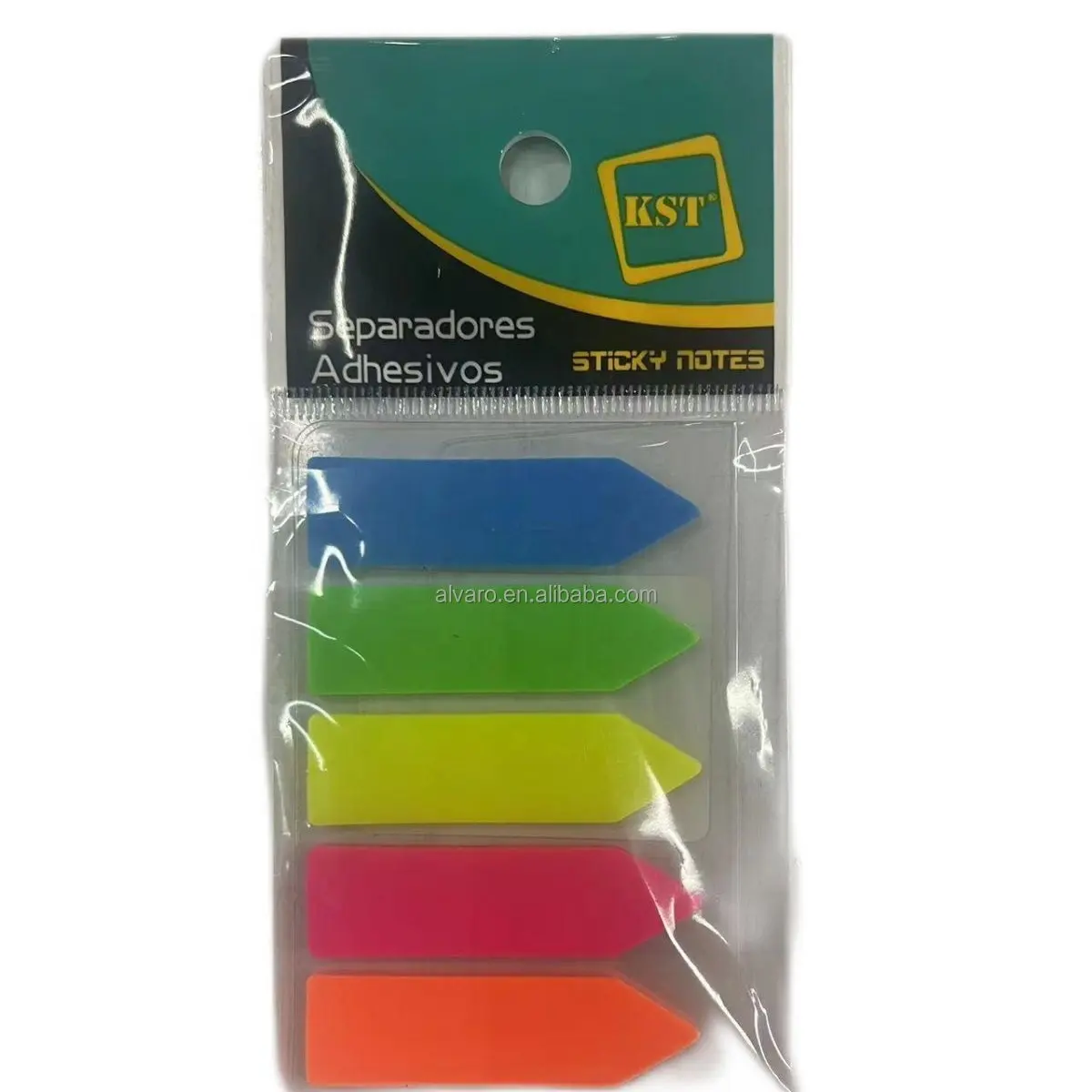 Fashion popular fluorescent non-disposable removable 5 colors self adhesive PET sticky notes for memo and divisions