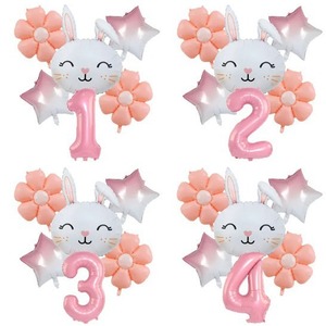 Set di <span class=keywords><strong>Palloncini</strong></span> Coniglietto e Margherita <span class=keywords><strong>con</strong></span> Palloncino Numero 1-9 Rosa da 40 Pollici, Decorazione Rosa per Festa di Pasqua, <span class=keywords><strong>Palloncini</strong></span> in Foil <span class=keywords><strong>con</strong></span> Numeri - Product Image 1