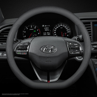 Housse de volant de voiture en cuir nappa pour hyundai pegas verna solaris elantra i30 sonata cantus creta tucson ix35 santa fe