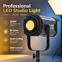 Lumière vidéo LED 500W à température de couleur réglable (2700-6500K) avec contrôle par application, éclairage continu pour photographie en direct et téléphone