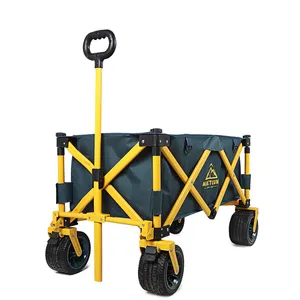 Folding <strong>Wagon</strong> Cart With Wheels Easy Pull Fold <strong>Beach</strong> Cart Large Capacity Collapsible Heavy Duty Push Pull Utility Cart <strong>Wagon</strong> - Product Image 6