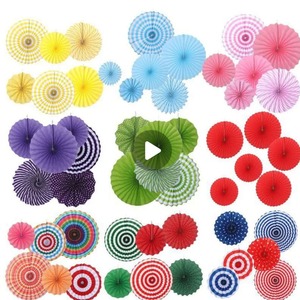DAMAI 6 Piezas de Decoraciones de Abanicos de Papel, Rosetas de Papel Colgantes para la Inauguración de Centros Comerciales, Adornos para Techos de Jardines de Infancia - Product Image 2