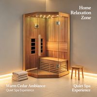 Cabine de sauna personnalisée haut de gamme avec finition en bois de cèdre, contrôleur numérique, design de porte en verre pour hôtels, espaces de bien-être privés