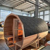 Inframerah kering luar ruangan kayu padat 10 3 2 orang, ruang Sauna dengan jendela Transom desain Modern terapi cahaya merah perawatan uap
