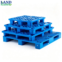 Palette en plastique HDPE Euro Nine Leg Grid, simple face, 140 mm de hauteur, légère, pour entrepôt industriel, empilable, entrée 4 directions