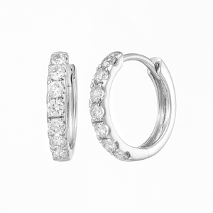 Pendientes de Aro Minimalistas de Platino PT900 con Diamante Cultivado en Laboratorio de Corte Brillante Redondo de 0.36ct |   Diamante Redondo de Corte Brillante Creado en Laboratorio - Product Image 1