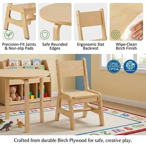 Table et chaises en bois Montessori pour enfants, mobilier de <span class=keywords><strong>maternelle</strong></span>, de crèche et de salle de classe, bureau d'étude, centre d'apprentissage et d'activités - Product Image 2