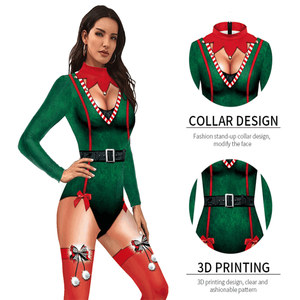 New Phong Cách Giáng Sinh Halloween Cosplay Đảng Bodysuit Dài Tay Áo Vớ Movie Trang Phục - Product Image 6