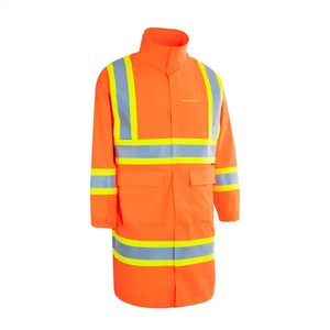 Ventes chaudes Imperméable long de haute qualité avec bande réfléchissante ANSI Classe 2 Logo personnalisé Sécurité au travail 100% polyester - Product Image 1