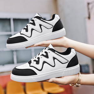 Chaussures de sport et de loisirs populaires taille 46+, avec surface en cuir respirant, style coréen, chaussures blanches pour femmes - Product Image 6