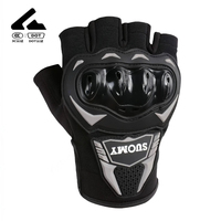 Gants de moto sans doigts coupe-vent Accessoires de sports motorisés unisexes Été Noir pour le ski
