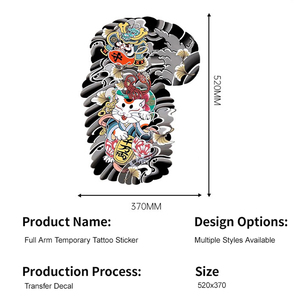 Tatuaggi temporanei a manica lunga gru tigre Zhong Kui <span class=keywords><strong>fiori</strong></span> disegni realistici adesivi braccio impermeabile dura 7 giorni - Product Image 6