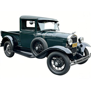 Camion électrique classique vintage vert foncé avec caisse de chargement pour tournages de films de paysage, décors de drames historiques, villes rétro - Product Image 1