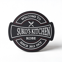 Sous-verre en caoutchouc PVC personnalisé pour restaurant, motif logo, forme irrégulière, antidérapant, pour promotion de marque