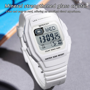 SANDA 2208 Unisex Barrel‑Shaped <b>Digital</b> Watch, Multifunctional Waterproof Wristwatch with Dual‑Time, Alarm <b>Clock</b> & Countdown Tim - Product Image 5