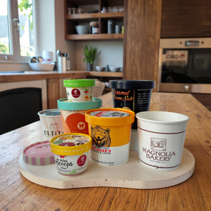 Cấp Thực Phẩm Tùy Chỉnh In 3/5/8/16/18 Oz Biểu Tượng Tùy Chỉnh <span class=keywords><strong>Ice</strong></span> <span class=keywords><strong>Cream</strong></span> Giấy Gelato Cup Với Nắp Và Muỗng - Product Image 3