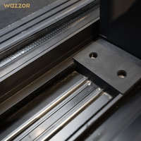 Porte coulissante moderne Wazzor à double vitrage, cadre en aluminium noir, porte en verre à pression latérale étanche pour villas, porte coulissante à fermeture douce