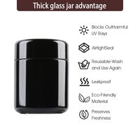 Frascos de Vidrio Personalizados de 4oz, 8oz y 16oz, Herméticos, para Guardar Flores, Cogollos, Hojas de Tabaco, Color Violeta Negro, con Protección UV