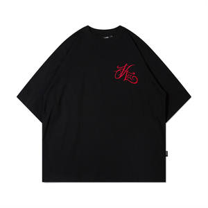 T-shirt en coton lourd pour homme, broderie personnalisée, lettres, streetwear, tee-shirt oversize, été - Product Image 2