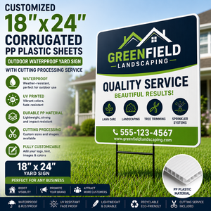 Customized 18*24 Inch Corrugated PP <b>Plastic</b> <b>Sheets</b> Outdoor Waterproof Yard Sign with Cutting Processing Service - Product Image 1