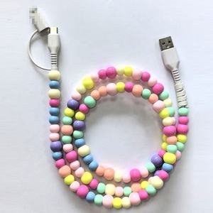 Cable de Carga con Cuentas Coloridas Personalizadas al por Mayor, 2 en 1 - Product Image 1