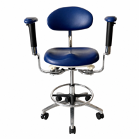 Chaise d'hôpital réglable en cuir PU, tabouret médical ergonomique avec siège rembourré, dossier solide, roulettes et repose-pieds pour clinique, école, atelier