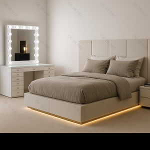 Modern Style Solid Wood 4-Piece Twin Bedroom Set White Finish Storage <b>Bed</b> Dresser Mirror Nightstand Bedroom Furniture - Product Image 4