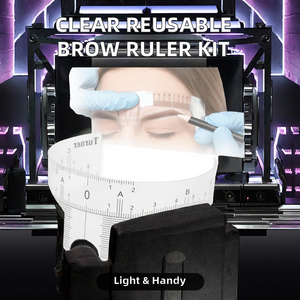 Règle à sourcils réutilisable en plastique transparent pour microblading et microshading, pochoir fin et léger, accessoires de maquillage pour tatouage - Product Image 2