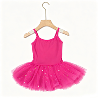 Nouvelle arrivée, tutu de danse pour filles, maille brillante fuchsia, vêtements d'entraînement pour enfants, ballet