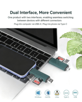 USB 3.0 Type-C Multi-functional Card Reader 5-in-1 SD/TF Camera Memory Card OTG Converter Reader