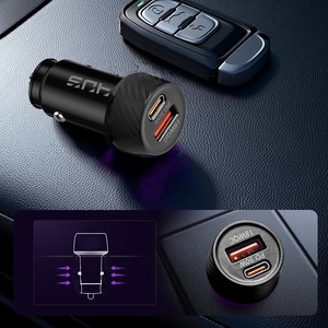 30W PD+QC Fast Charging USB A+Type C Car <b>Charger</b> & 6ft <b>Long</b> Cable Combo for <b>iphone</b> and Android - Product Image 4