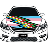 Housse de capot de voiture personnalisée en polyester extensible, motif arc-en-ciel gay Deminonbinary, pour les salons automobiles Pride, les accessoires photo et la décoration de vitrine.