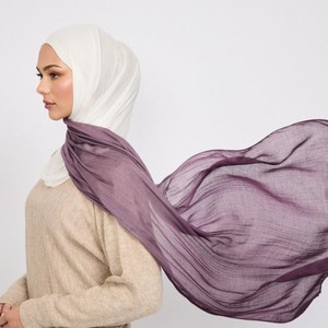 Wholesale Ombre Printed Soft <b>Modal</b> <b>Hijab</b> Scarves Ethnic Bandanas Solid Pattern Muslim Women Shawl Custom Design Four Seasons - Product Image 1