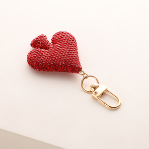 Nouveau strass pêche coeur forme porte-clés <span class=keywords><strong>cartable</strong></span> pendentif mode voiture porte-clés cristal strass porte-clés coeur porte-clés - Product Image 3