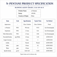 N-Pentane de haute pureté CAS 109-66-0 99% Agent de gonflage pour la production de panneaux isolants en mousse rigide de polyuréthane PU