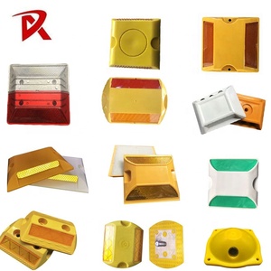 Tachuelas de Pavimento Elevadas de Plástico ABS con 3 Puntas Metálicas / Cuentas de Vidrio Reflectantes Tipo Ojo de Gato, Marcador de Pavimento Elevado - Product Image 5