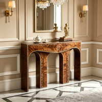 Mesa Consola de Lujo Moderna, Mesa de Entrada Arqueada Artística, Mesa Auxiliar para Pasillo, Ideal para Villas, Lobbies de Hoteles y Proyectos de Mansiones