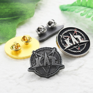 Set de pines de solapa de metal personalizados con logo 3D de pentagrama, de aleación esmaltada, estilo vintage, para chaqueta, mochila y sombrero, para fans del rock y mercancía de conciertos - Product Image 3